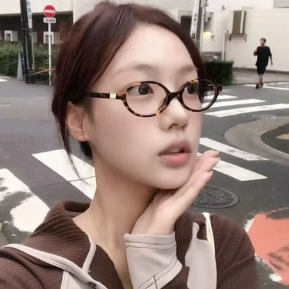 Y2K Retro Oval Frame Glasses for Women - Sweet & Cool Eyewear, Anti-Blue Light Reading & Computer Glasses
