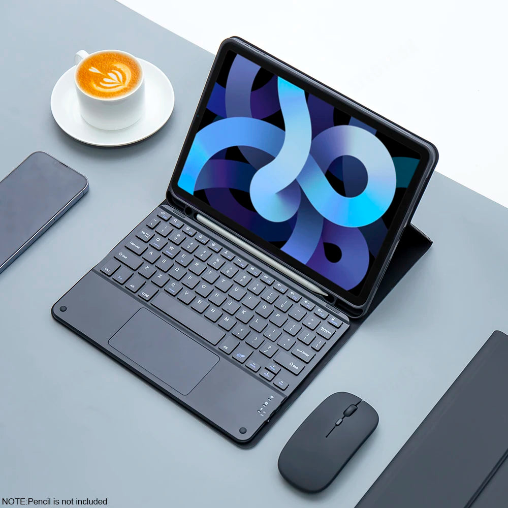 Magic Keyboard & Wireless Mouse Case for iPad — Compatible with iPad 9th Gen, 10.2-inch (7th/8th), iPad Pro 11 M4, Air M3, and Air 4/5 10th Gen