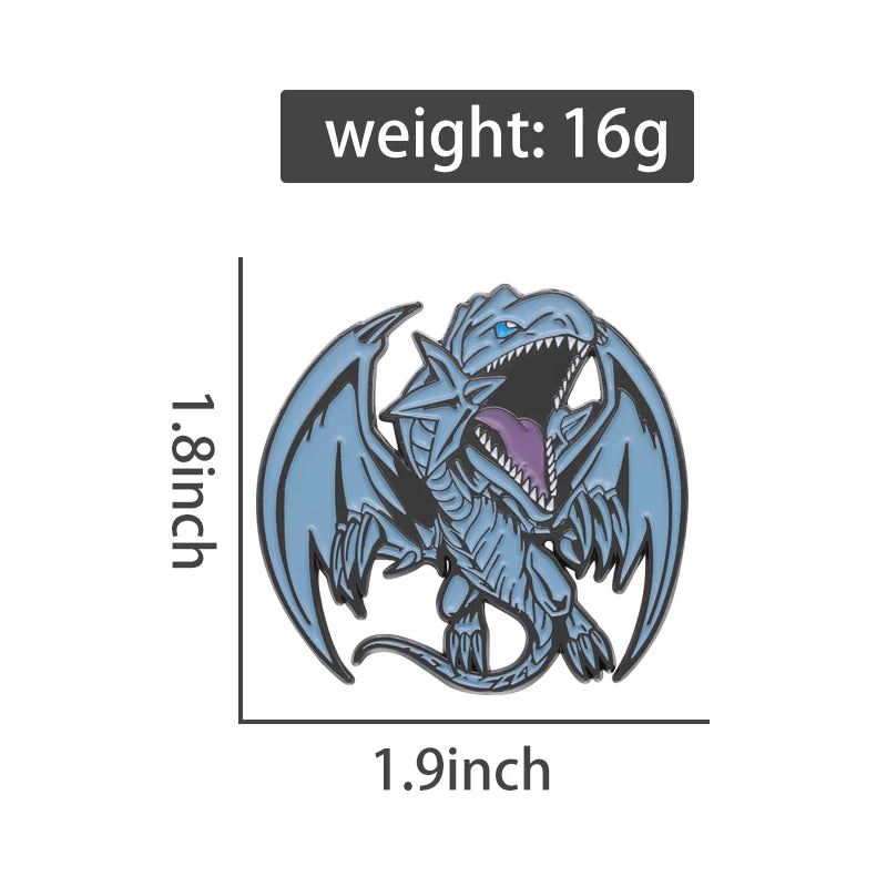 Yu-Gi-Oh! Blue-Eyes White Dragon Enamel Pin - Anime Brooch Badge for Backpacks, Lapels, and Collectors’ Gifts