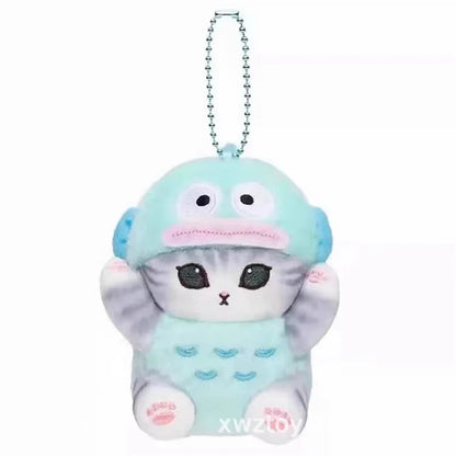 Kawaii Keychain Pendant – Cartoon Mofusand Shark Cat Cross-Dressing Doll, Backpack Decor & Toy