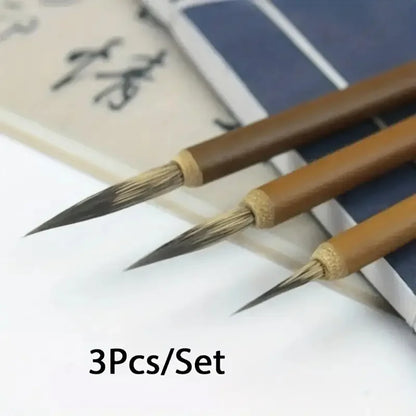 Fine Line Art Brush Set – Handmade Precision Calligraphy & Digital Painting Detail Brushes for Professional Artwork
