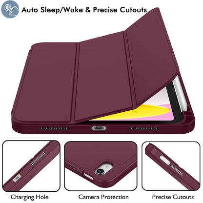 iPad A16 11th Gen Case - Slim Tri-Fold Stand Cover with Auto Sleep/Wake and Pencil Holder