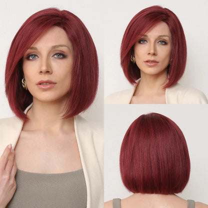 Brown Blonde Mixed Ombre Lace Front Wig – Short Wavy Bob Golden Blonde Remy Human Hair for White Women Daily Use