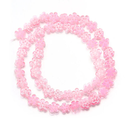 Colorful Lampwork Flower Beads - Thousand Flower Flat Plum Blossom Loose Beads for DIY Bracelet & Jewelry Crafts