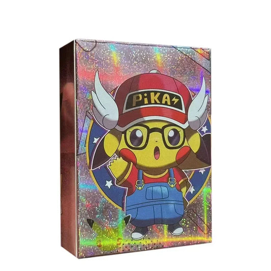 2025 New 55PCS Pokémon Holographic Cards — Pikachu & Anime Characters Cosplay English Trading Card Collection for Kids’ Gifts