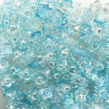 50pcs 7x13mm Gradient Acrylic Bellflower Beads - Flower Caps, Spacer Beads & Charms for DIY Jewelry Making