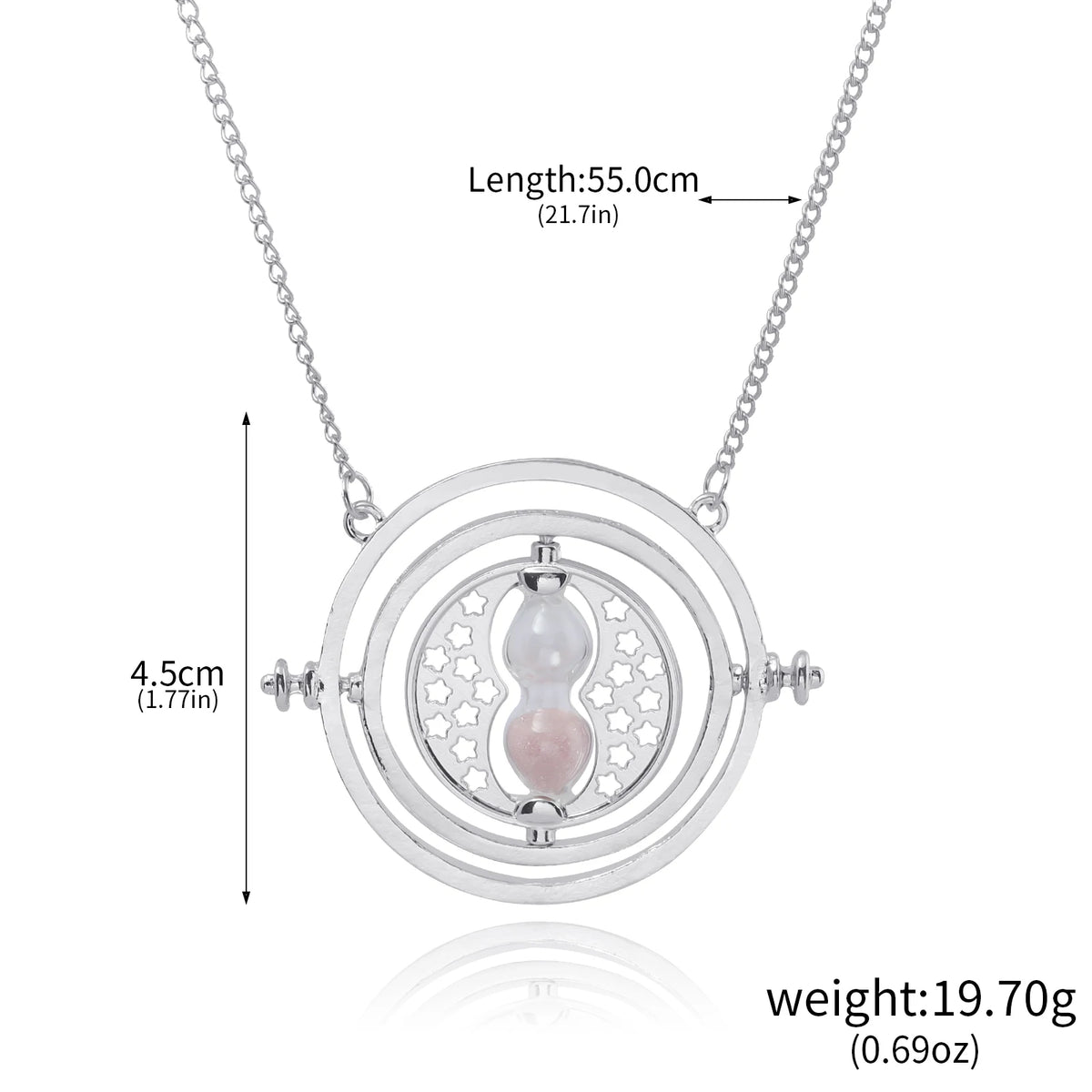 Classic Harry Potter Time-Turner Necklace - 360° Rotatable Hourglass Cosplay Pendant & Wizard Fan Gift