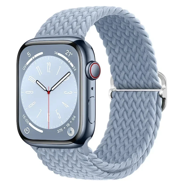 Braided Nylon Apple Watch Band – Adjustable Sport Strap Compatible with Ultra 2, Series 10/9/8/7/6/SE (40–49mm) Wrist Bracelet