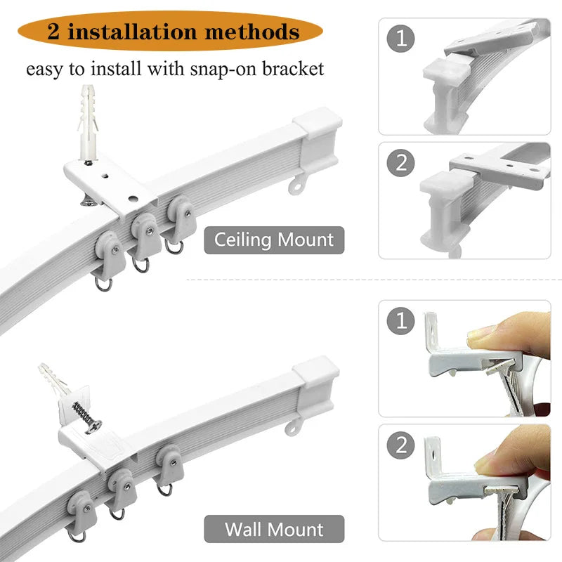 1–6M Flexible Bendable Curtain Track – Silent Ceiling Rail for Bedrooms, Bathrooms, Balconies & Room Dividers