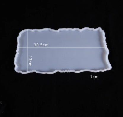 Large Rectangle Resin Tray Silicone Mold - DIY Epoxy Tea Plate Coaster Craft Making Mold