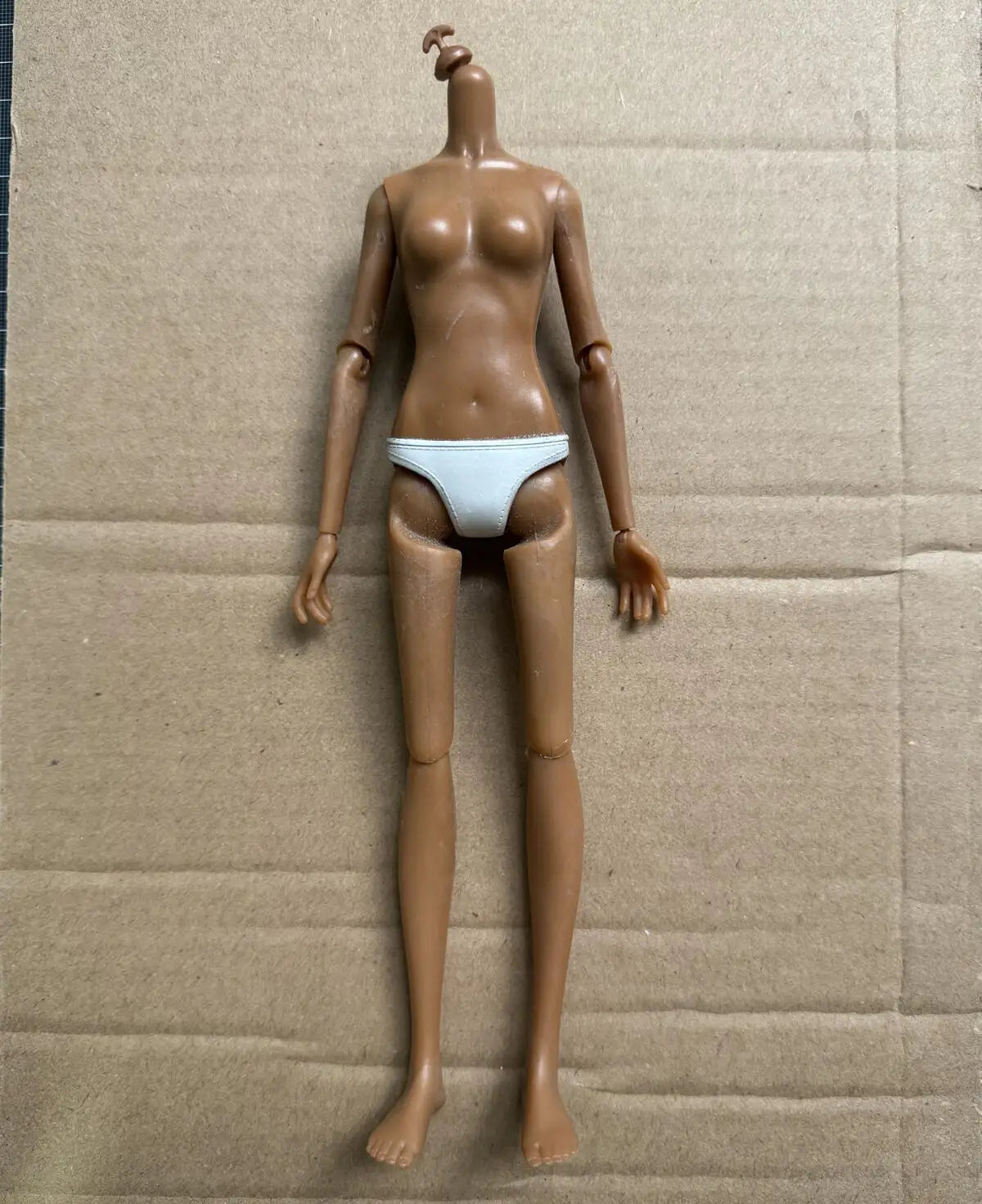 MC2 Doll Head & Movable Body Set — Dark Brown Skin Tone with Glasses Eyes, DIY Kids Toy Gift for Birthday & Christmas