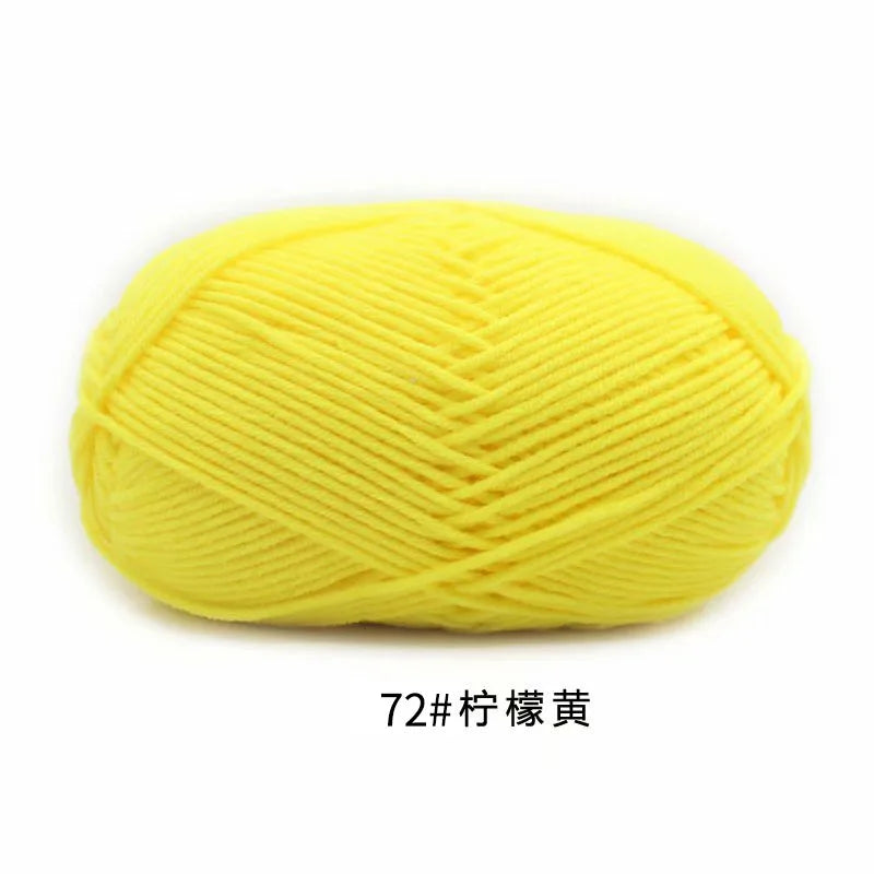 40-50g/Set 4ply Milk Cotton Knitting Yarn – Dyed Lanas for Crochet, Sweaters, Hats & Dolls, Affordable Craft Supplies