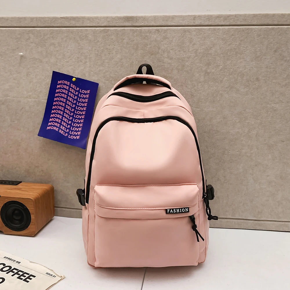 Large Capacity Black Backpack | Solid Color School & Travel Bag for High School & Middle School Students