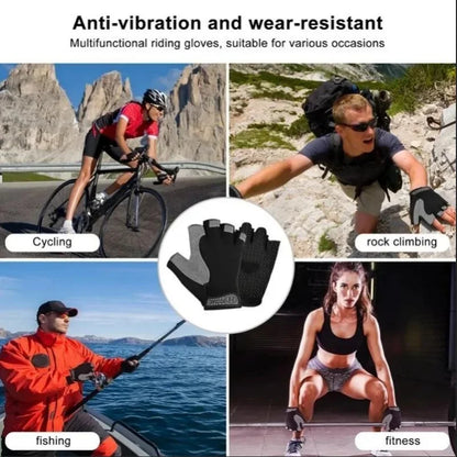 Fingerless Gym Gloves – Anti-Slip, Shock-Absorbing & Breathable Sports Gloves for Training & Weightlifting