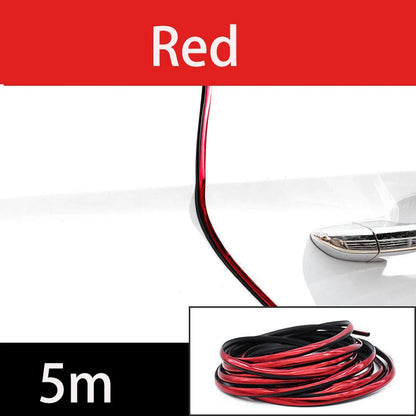 Chrome Car Door Edge Protector Strip - Rubber Soundproof Seal Trim for Noise Reduction, Scratch Protection & Auto Door Insulation