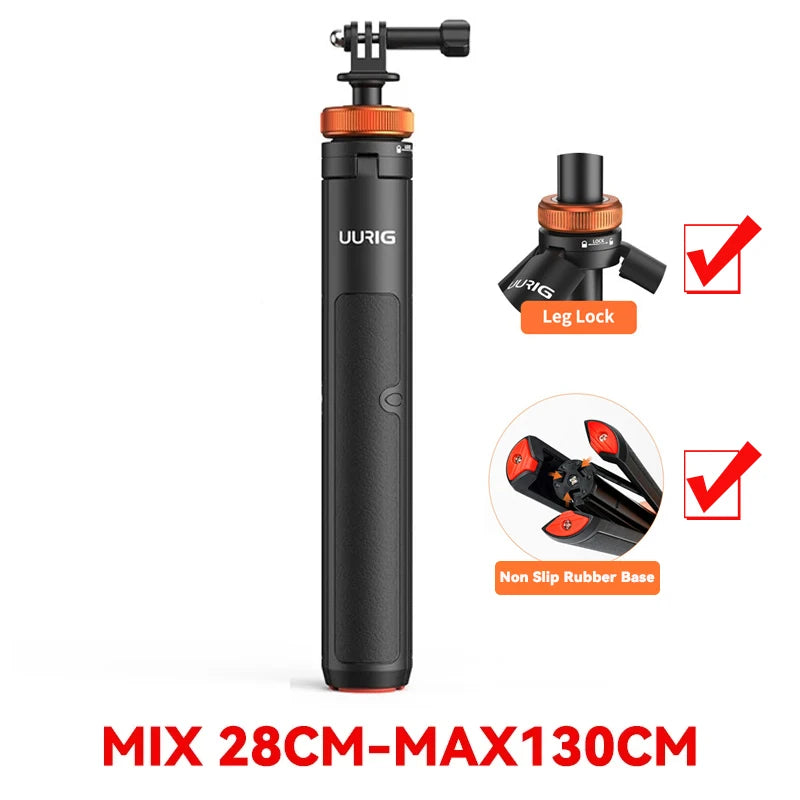 Selfie Stick Tripod – Extendable Stand Handle for GoPro 13-8, Insta360 X4, DJI OSMO Action 5/4/3 Accessories