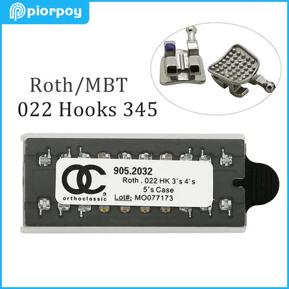 PIORPOY Dental Braces Kit – Orthodontic Metal Brackets MIM Monoblock Roth MBT 022 018 with Hooks for Teeth Treatment
