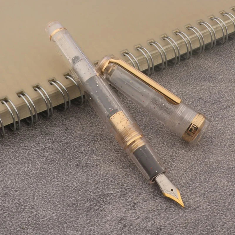 JINHAO 82 Transparent Fountain Pen — Spin Golden EF/F/M Nib, Ink Pen for Business, Office & School Supplies
