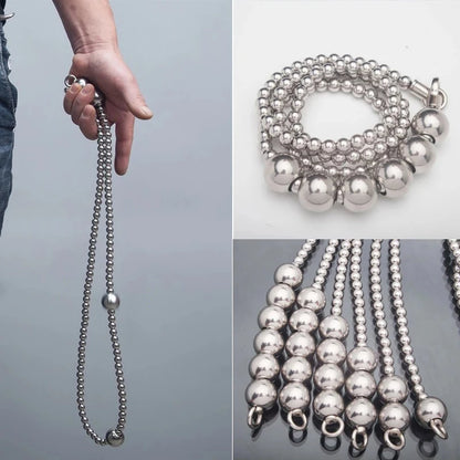 EDC Stainless Steel Ball Bracelet and Necklace - Titanium Steel Personal Safety Accessory for Everyday Carry