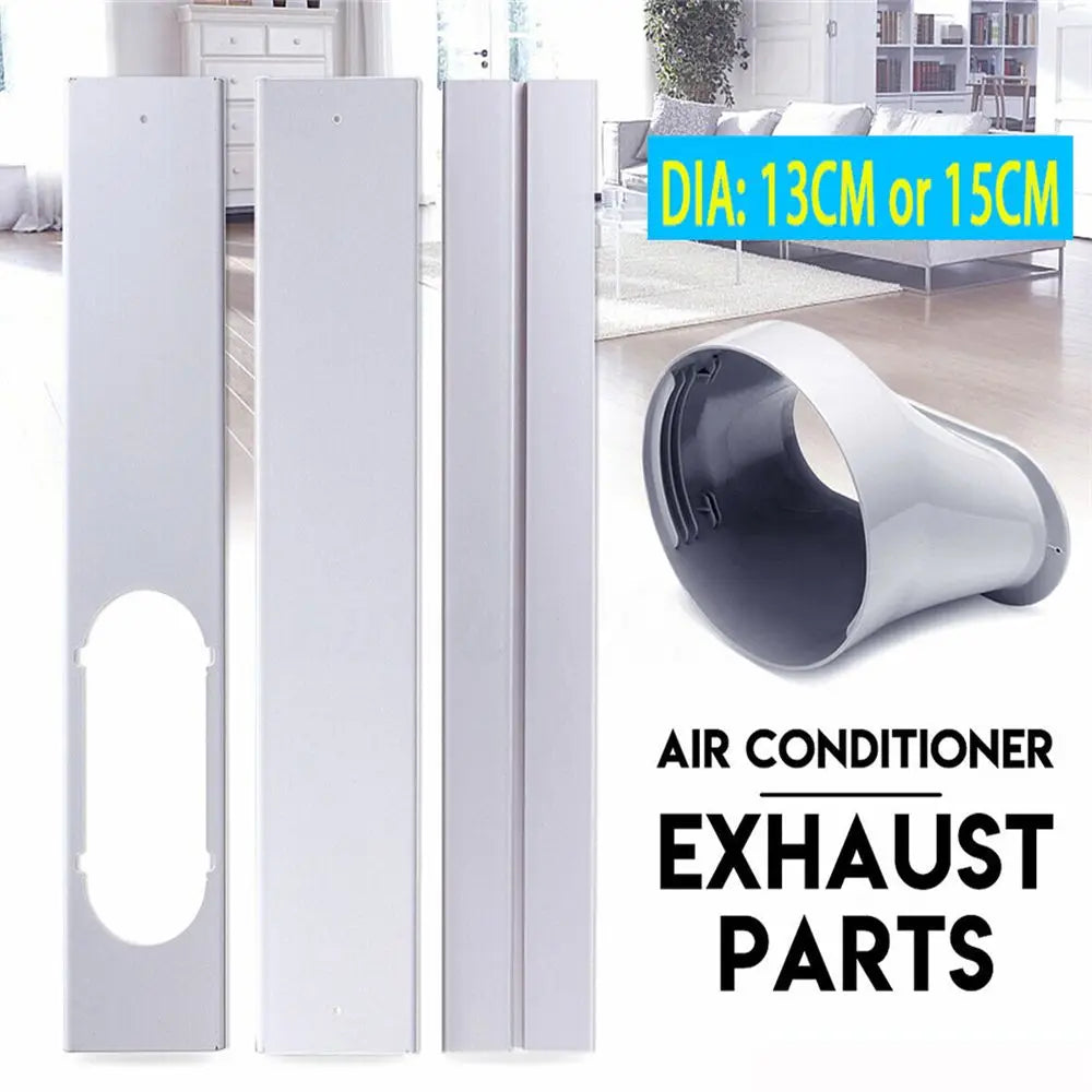 1/2PCS Adjustable Portable AC Window Kit – Slide Plate & Exhaust Hose Connector with Wind Shield Adapter
