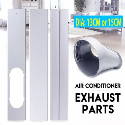 1/2PCS Portable AC Window Kit – Adjustable Slide Plate & Exhaust Hose Connector with Wind Shield Adapter
