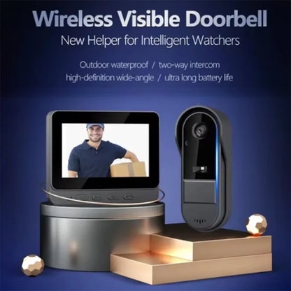 4.3" HD Wireless Video Doorbell — Night Vision, Waterproof Smart Home Intercom Camera