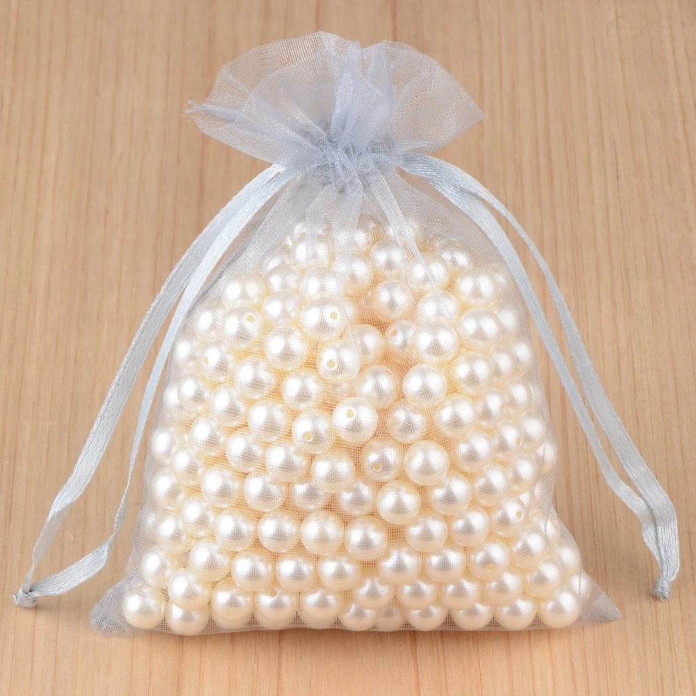 100pcs Organza Gift Bags – 7×9, 9×12, 10×15, 13×18cm Wedding & Jewelry Pouches