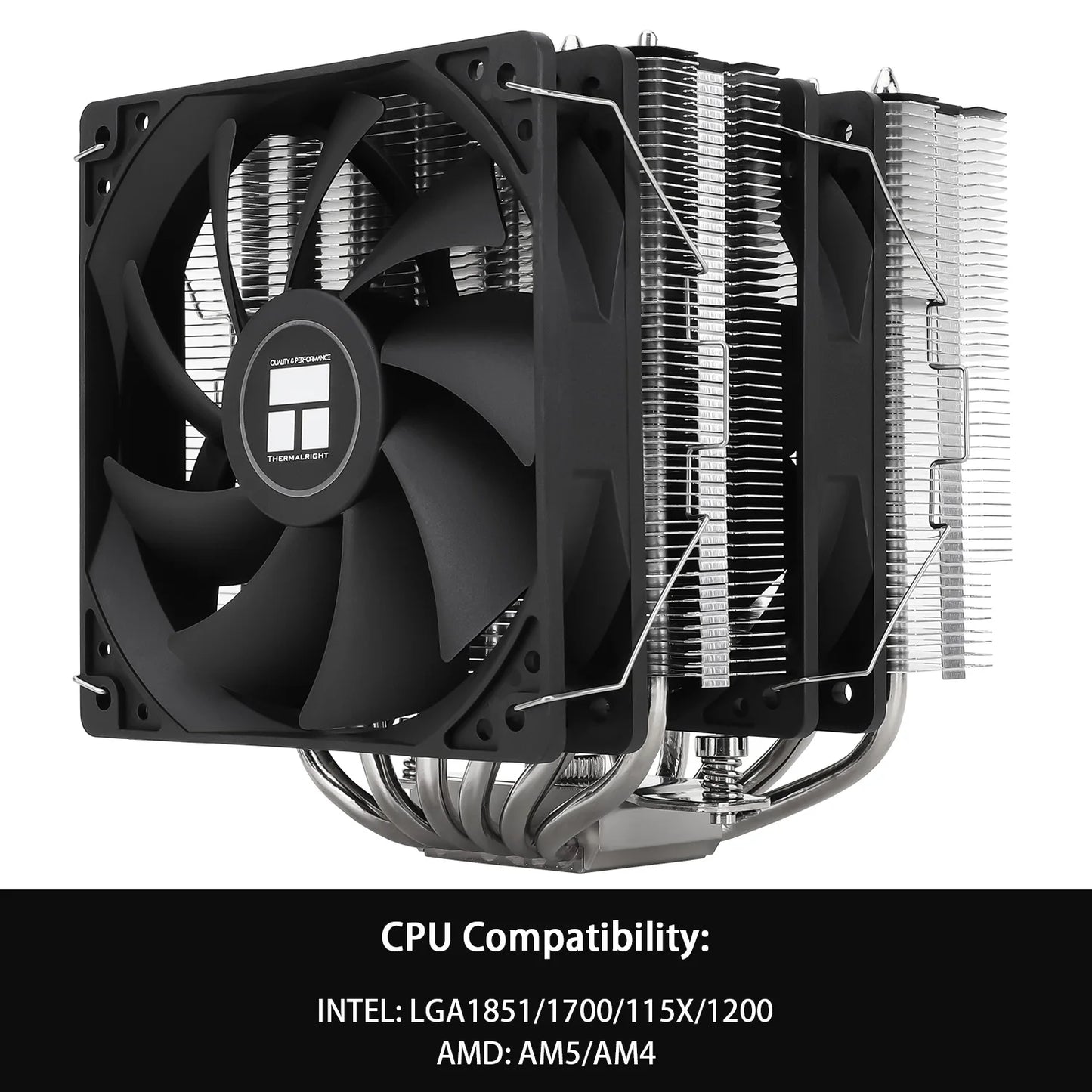 Thermalright Peerless Assassin 120 ARGB CPU Air Cooler – Digital Black Dual Tower High Performance Radiator for Intel LGA1851/1700/1200/115X & AMD AM4/AM5