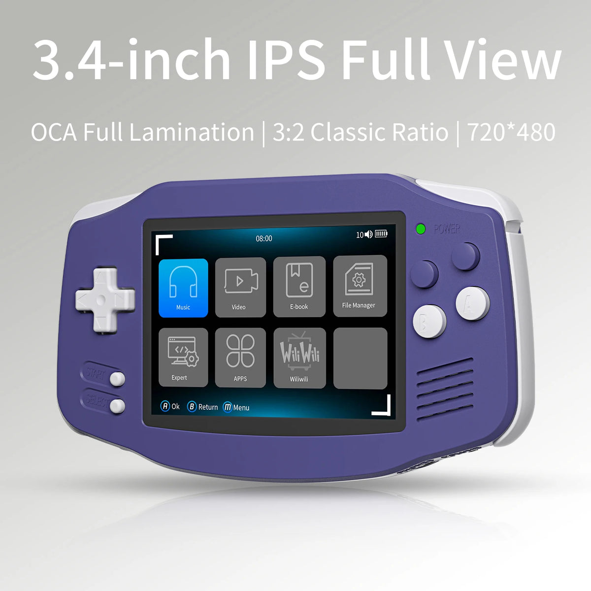 ANBERNIC RG34XX Retro Handheld Game Console - 3.4" IPS Screen Linux Gaming System with HDMI Output