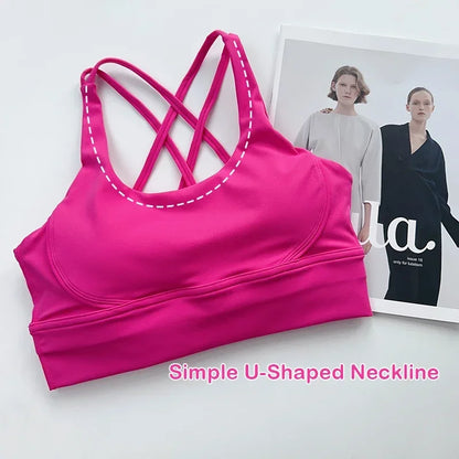 Women’s Sexy Crossback Yoga Sports Bra — Breathable, Quick-Dry, Shockproof Fitness & Running Bra