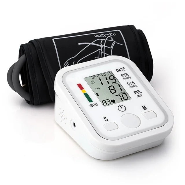 Spanish Voice Digital Arm Blood Pressure Meter – Medical Tonometer, Tensiometer, Sphygmomanometer with Pulse Measurement