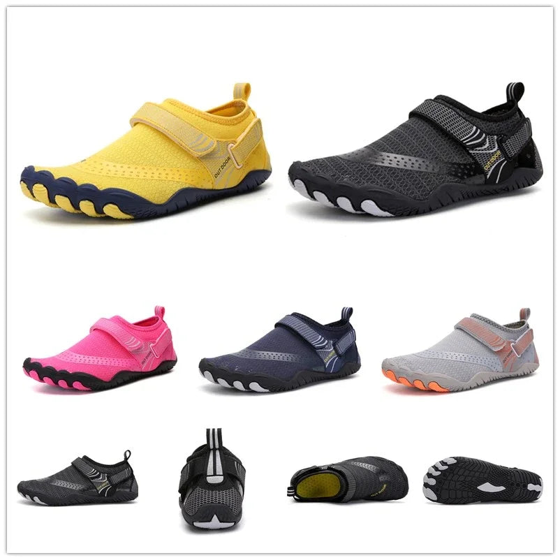 Men & Women Five-Finger Water Shoes – Quick-Dry Non-Slip Barefoot Aqua Sneakers for Swimming & Outdoor