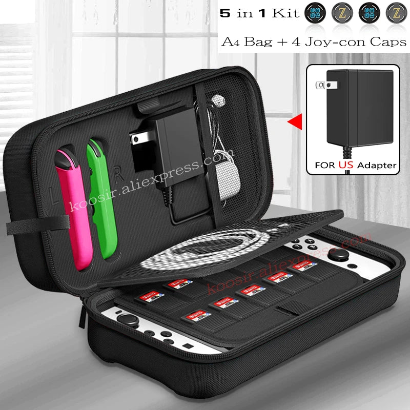Nintendo Switch OLED Large Storage Bag — Portable Carrying Case, Anti-Scratch Oxford Cloth Travel Bag
