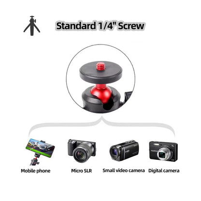 Extendable Mini Camera Tripod with 360° Ball Head - Portable Vlog Travel Selfie Stick Handle for GoPro, Insta360, DJI, SLR