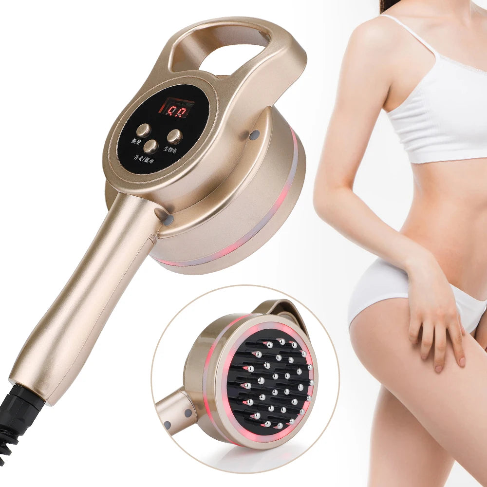 Microcurrent Meridian Brush Massager for Cellulite, Lymphatic Care, Infrared Heating & Vibration Body Scraping Device