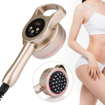 Microcurrent Meridian Brush Massager for Cellulite, Lymphatic Care, Infrared Heating & Vibration Body Scraping Device