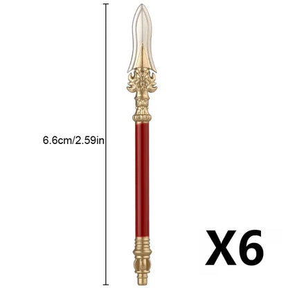 Medieval Figure Weapons Building Blocks Kit – King Sword, Lion Shield, Trident & Double-Edged Axe Battle Toy