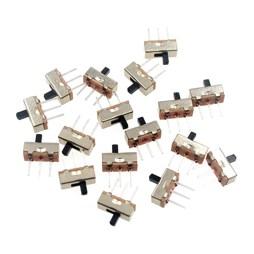 20PCS SS12D00 Mini Slide Switches - 3-Pin 1P2T ON/OFF Toggle Switch 2 Position for Electronics Projects
