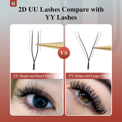NAGARAKU U-Shape YY 2D UU Mink Eyelash Extensions — Natural Soft Premium Brazilian Cilios Lashes