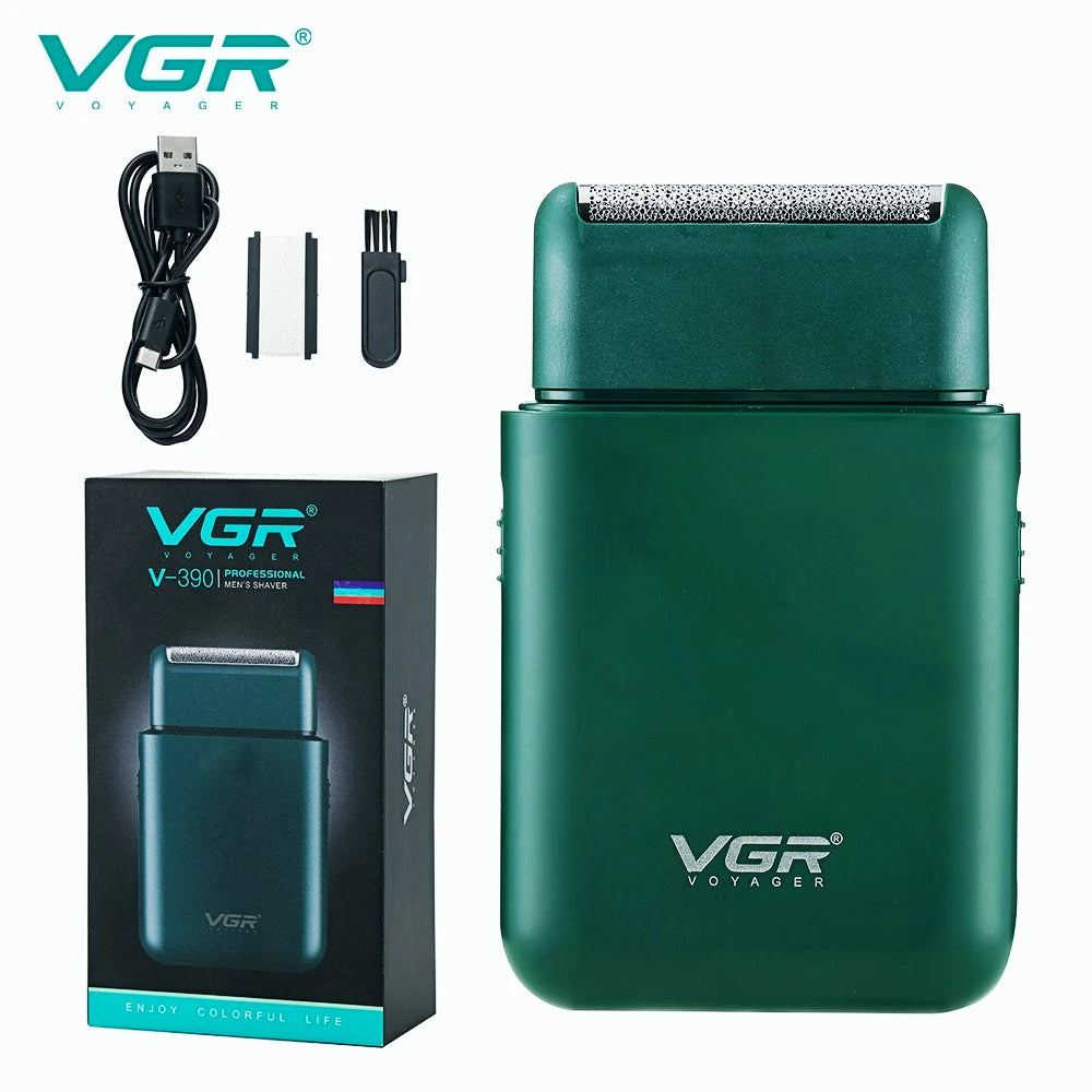 VGR V-390 Electric Shaver – Professional Beard Trimmer & Portable Mini Razor, USB Rechargeable 2-Blade Shaving for Men