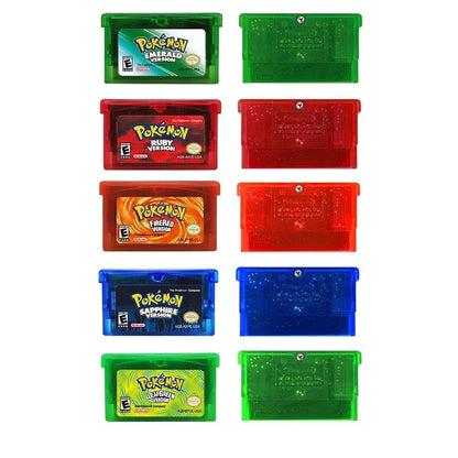 Pokemon GBA Game Cartridge Series — Emerald, Ruby, FireRed, LeafGreen, Sapphire (No Manual)