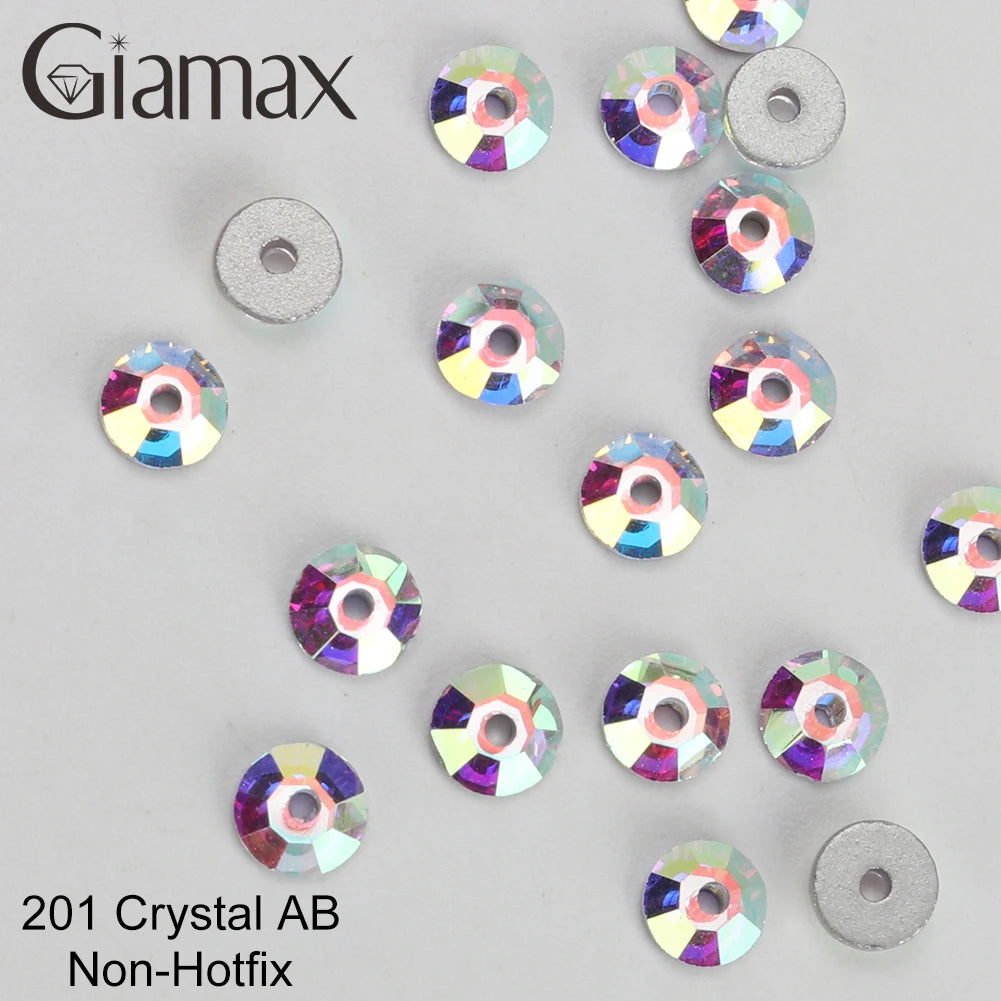 Giamax Purple Velvet Topaz Crystal Rhinestones - Flatback AB Sewing Stones for Garments, Clothes & Bags