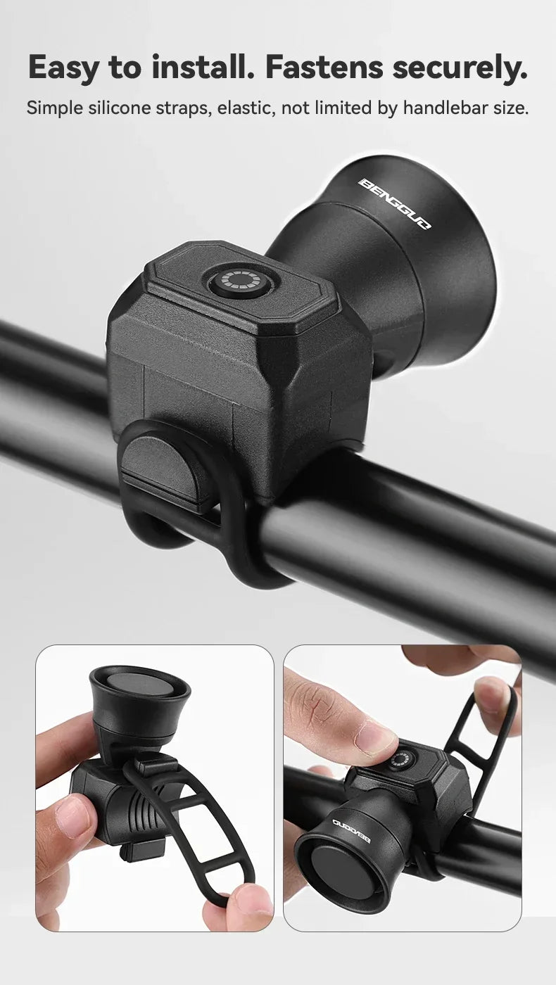 Bicycle Horn & Bell - Waterproof USB Rechargeable Electronic Bike Bell for Mountain Bikes, Scooters & Cycling