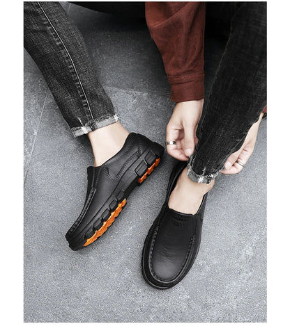 Chef Shoes for Men – Anti-Slip, Oil-Resistant Leather Work Shoes, Plus Size Business Casual with Soft Sole & Comfort