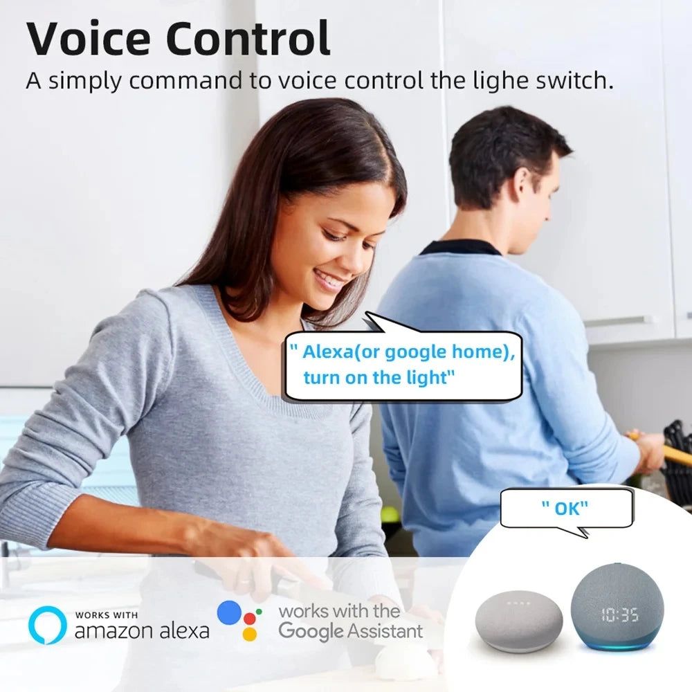 16A Mini Smart Breaker – Voice Control WiFi Switch for HomeKit, Siri, Alexa, Google, Tuya with Power Monitor