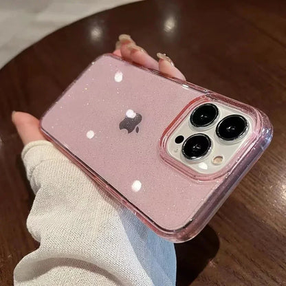 Pink Glitter Bling Clear iPhone Case - Soft Sparkle Protective Cover for iPhone 17 Air 16 15 14 13 12 11 Pro Max Plus Women’s Phone Accessory