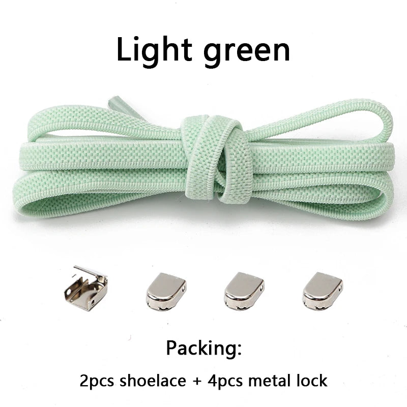 No-Tie Elastic Shoelaces – One Size Fits All Sneakers for Adults & Kids, Flat Tieless Shoestrings