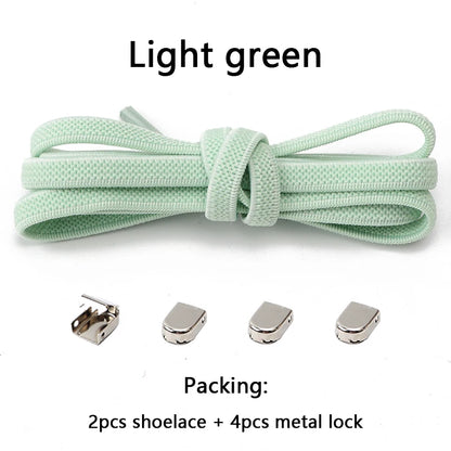 No-Tie Elastic Shoelaces – One Size Fits All Sneakers for Adults & Kids, Flat Tieless Shoestrings