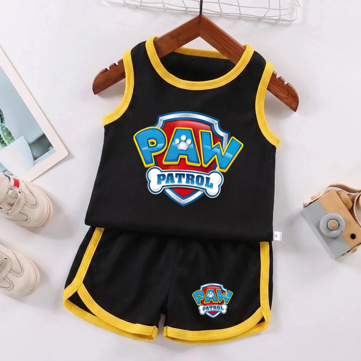 PAW Patrol Kids Soccer Jersey Set - Colorful Sleeveless Sportswear Training Outfit