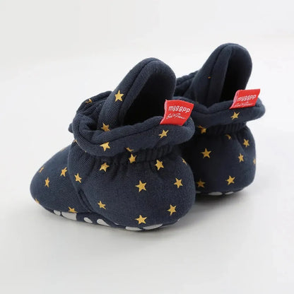Meckior Baby Socks Shoes – Star Toddler First Walkers Booties, Soft Cotton Anti-Slip Shoes for Boys and Girls